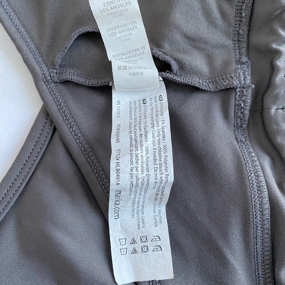 MARIKA Laser Cut Steel Grey Sport Bra Low Impact Yoga Workout Bra Sz XL - Picture 11 of 15